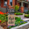 thumbnail image 2 of Address America USA Handcrafted, Double-Sided Reflective Boardwalk Reflective Address Sign with Name Rider, Life is Better with a Cat Flag and Solar Light on 58" Post, 2 of 2
