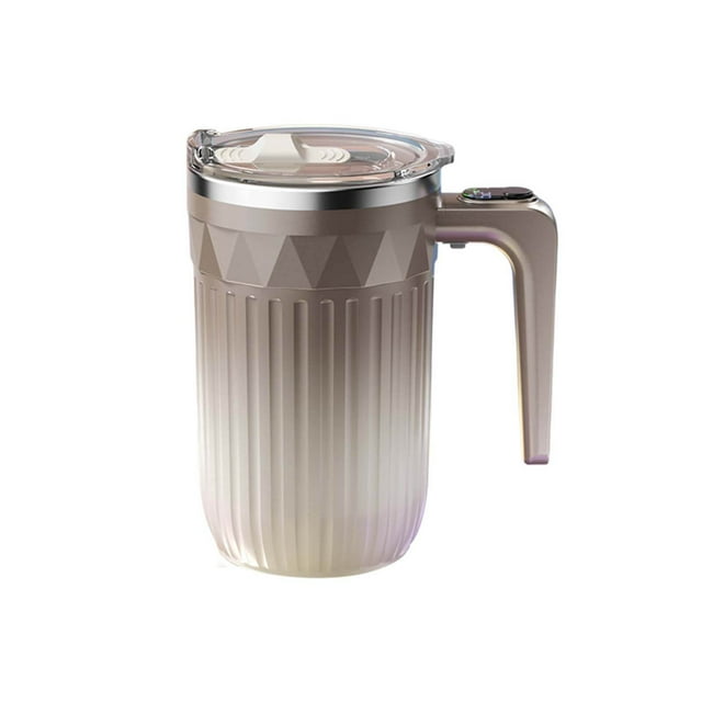 zhangmingg Rechargeable Self Stirring Mug with Digital Temperature Display for Automatic Mixing of Hot Drinks