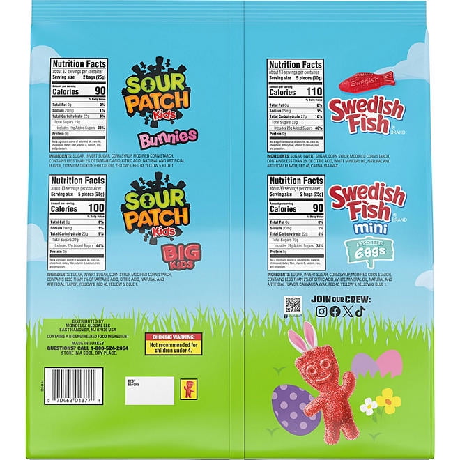SOUR PATCH KIDS/SWEDISH FISH VARIETY EASTER SOFT CANDY 83.7 OZ