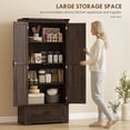 thumbnail image 4 of HOMCOM 69" Tall Kitchen Storage Cabinet with Adjustable Shelves, Dark Brown, 4 of 10
