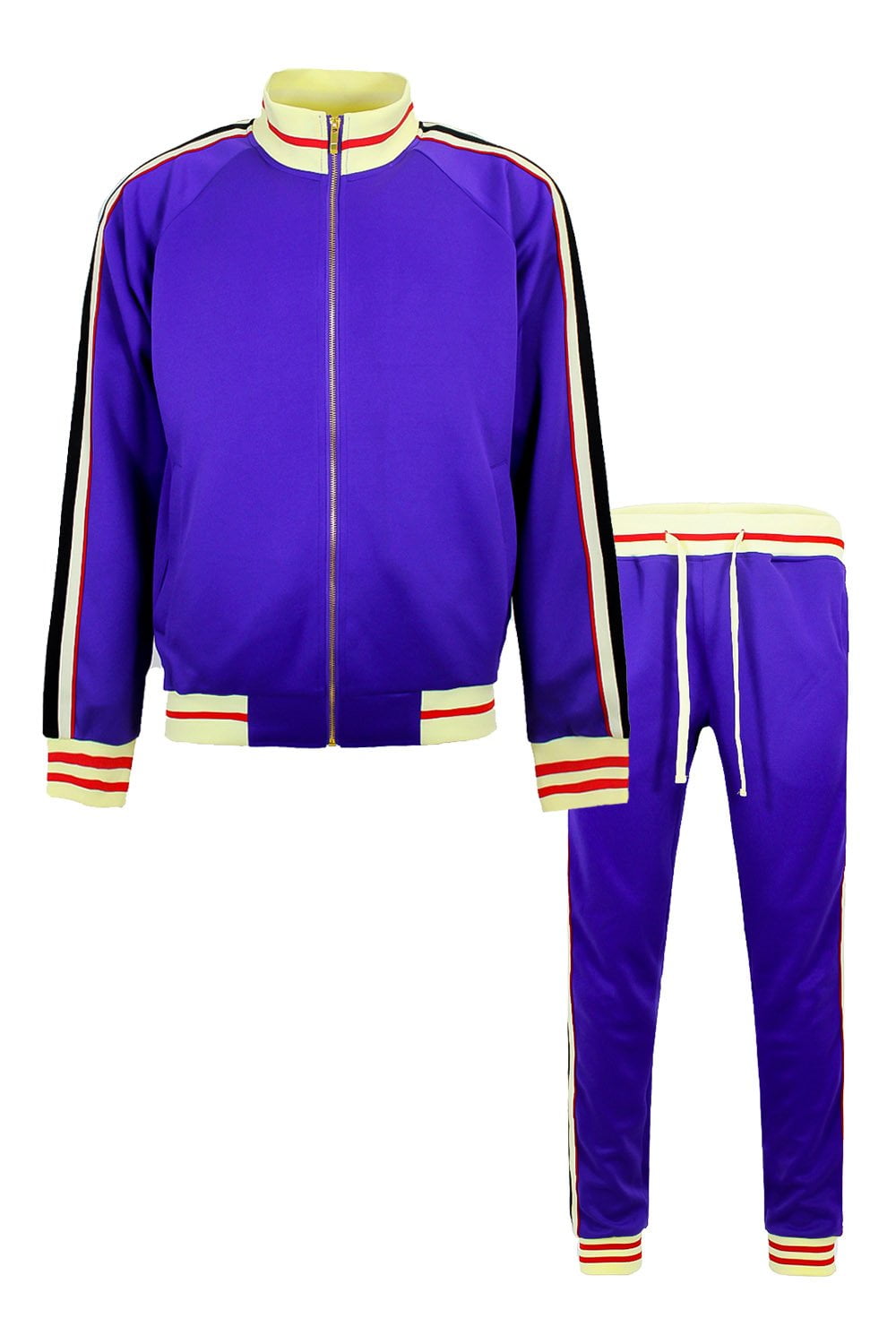 Men's G Track Suits 2 Piece Sweatsuit Set ST575 - Purple - 5X-Large