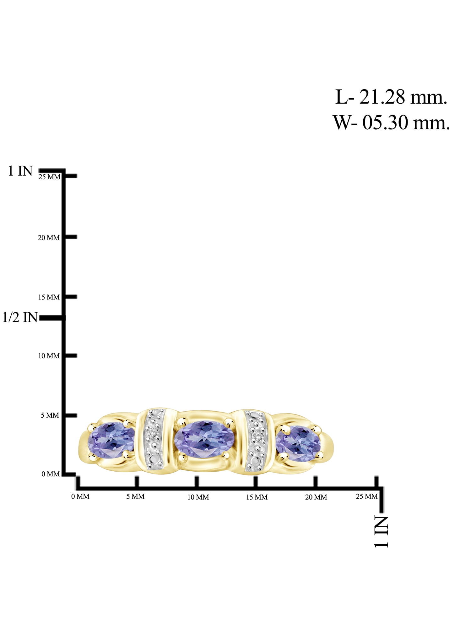 JewelersClub Tanzanite Ring Birthstone Jewelry – 0.70 Carat Tanzanite 14K Gold Plated Silver Ring Jewelry with White Diamond Accent – Gemstone Rings with Hypoallergenic 14K Gold Plated Silver Band