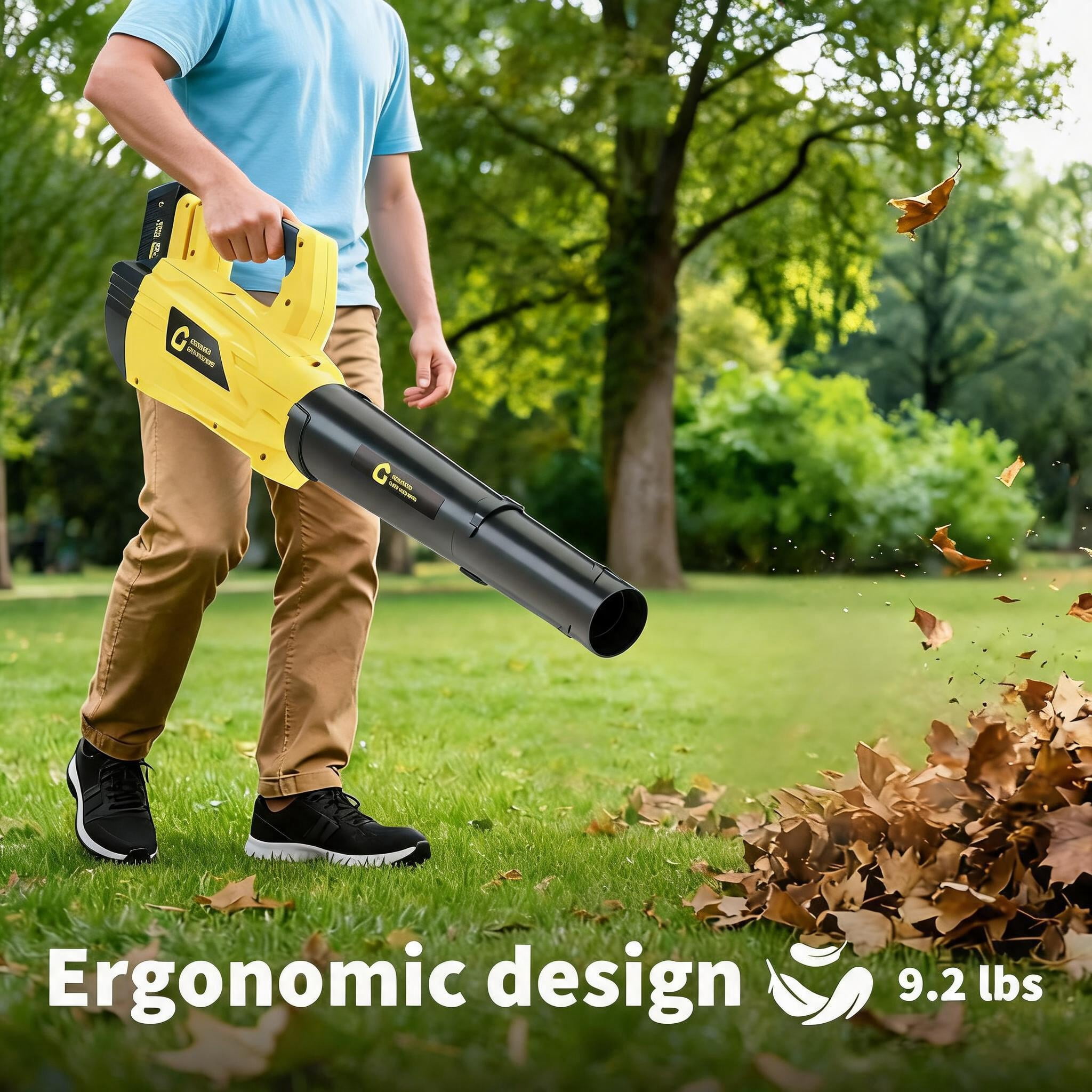 GIMMYFIVE 20V Cordless Leaf Blower with 4.0Ah Battery and Charger, 700 CFM 250 MPH, 6-Speed for Lawn, Yard, Patio