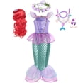 thumbnail image 5 of Mermaid Dress for Girls Charm Princess Cosplay Little Mermaid Ariel Costume for Kids Birthday Carnival Party Halloween Clothing, 5 of 5