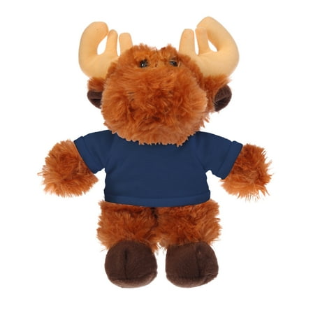 Plushland 8 Inch Floppy Moose with Tee Plush Stuffed Animal Personalized Gift - Custom Text on Shirt - Great Present for Mothers Day, Valentine Day, Graduation Day, Birthday