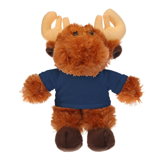 Plushland 8 Inch Floppy Moose with Tee Plush Stuffed Animal Personalized Gift - Custom Text on Shirt - Great Present for Mothers Day, Valentine Day, Graduation Day, Birthday