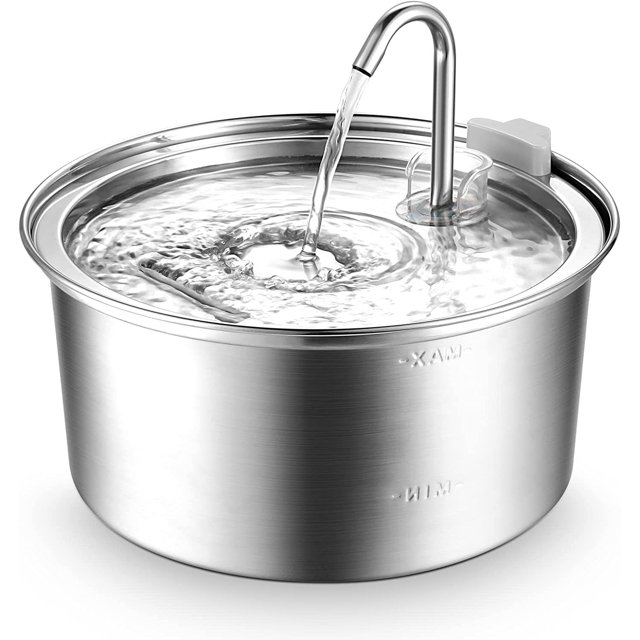 Fuente de agua para gatos, dispensador automático de agua para perros de fuente para mascotas de acero inoxidable de 3.2L / 108oz, bomba ultra silenciosa para gatos, perros, múltiples mascotas ShuxiuWang 1327533084765