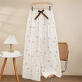 thumbnail image 2 of Tnhcen Women's Summer Pajama Pants Lightweight Butterfly Bow Print Lounge Pants Elastic Waist Casual Sleepwear Free Size Soft Polyester Loose Fit Home Wear Pants for Women, 2 of 5