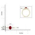thumbnail image 4 of ANGARA Natural Classic Oval 1 ct Ruby and Diamond Three Stone Engagement Ring in 14K Yellow Gold for Women (Size-7x5mm) | July Birthstone, Anniversary, Jewelry Gift for Women | Natural Ruby Ring, 4 of 8