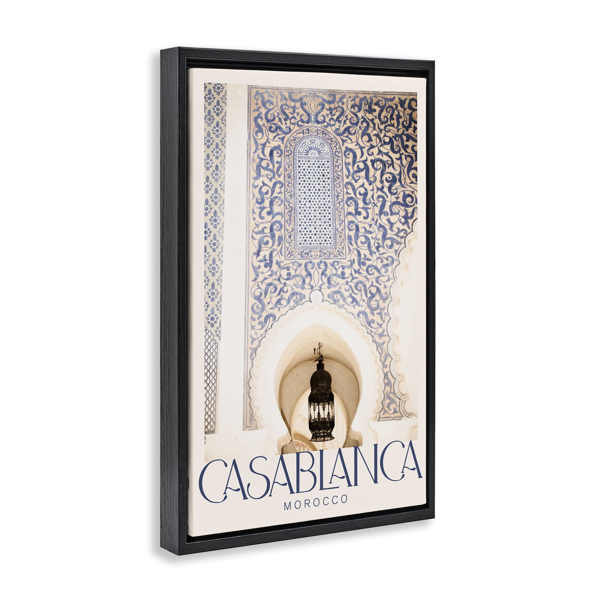 Stupell Industries Ornate Casablanca Architecture Black Framed Floater Canvas Wall Art, design by Emily Navas