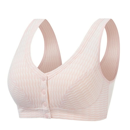 Blphud Plus Size Bra Workout Bra Sports Bras for Women Lingerie for Women Women s Solid Color Spring and Summer Chest Button Style Large Size Middle and Elderly Bra Pink 95B