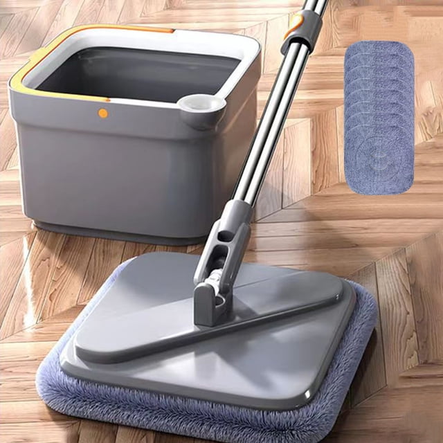 XWSHYW Escobas para Pisos Mopa M16, Mopa Autolavable M16, Juego de Mopa y Balde con Escurridor, Mopa para Limpieza de Pisos, Mopa para Separar Agua Limpia y Sucia, Uso Húmedo y Seco