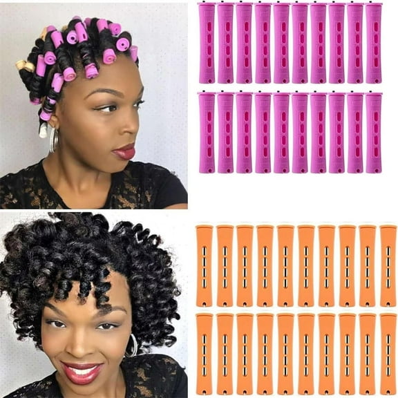 NOGIS 80Pcs Perm Rods for Natural Hair, Perm Rods Cold Wave Perm Rollers for Short, Medium, and Long Hair Styling, Plastic Heatless Curling Rods for Women, Perfect for Salon or Home Use
