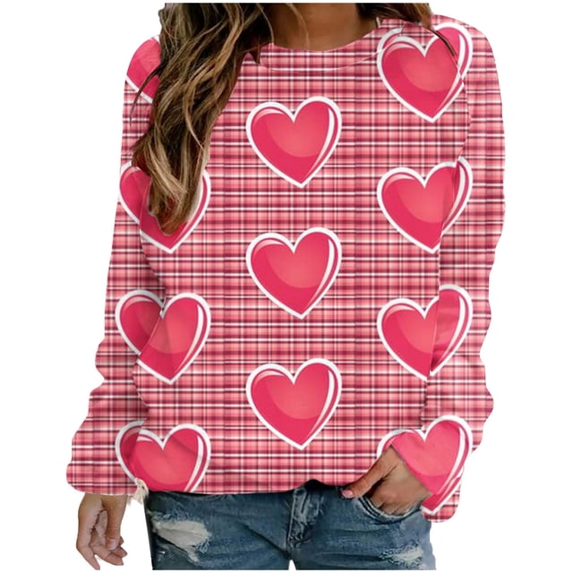 Chandail à Capuchon Décontracté à Manches Longues Raglan Imprimé pour Femmes pour la Saint-Valentin