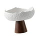 thumbnail image 5 of Plato de postre de cerámica con base de madera, elegante, multiusos, irregular, moderno, para servir. Blanco, 5 of 9