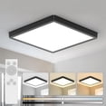 thumbnail image 1 of Lámparas para Recámara 40cm 36W 3000K/4000K/6500K Lámpara de Techo LED para Baño, Cuadrada Plafon Modernas para Cocina/Pasillo/Baño/Sala Temperatura de Color Brillo Ajustable (Negro, Cuadrado), 1 of 15