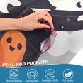 thumbnail image 4 of Yayeee Kitchen Valance Rod Pocket 54" x 18" Living Room Window Curtain, White Halloween Ghosts, 4 of 6