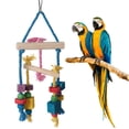 thumbnail image 3 of Colorful Wood Block Biting String Cotton Rope Balance Hanging Chewing Playing Bird Toy Parrots Swing Supplies Accessory, 3 of 9