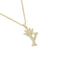 thumbnail image 2 of Qarigey InitialNecklacePendantEnglish Letter A to Z Modern Crystal Birthday Valentine'sDay Jewellery Chain Charm Ropa, zapatos y accesorios Miscelánea Y 1, 2 of 6