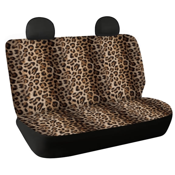 Psesaysky Leopard Pattern Back Seat Covers for Vehicles, 2 Pieces Fashion Car Back Seat Covers Comfortable Stretchy Replacement Seat Cushion Covers