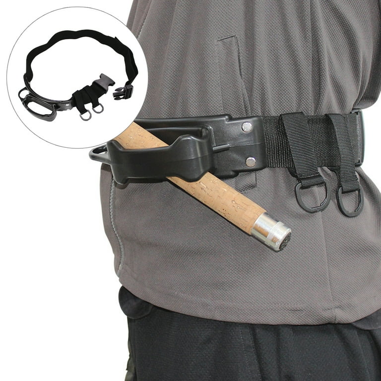 Fly Fishing 3rd Hand Rod Holder, Adjustable Support Waist Belt Rod