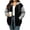 A-Black, variant on Women's Color Block Zip Up Hoodie Jacket Plus Size Casual Long Sleeve Sweatshirt with Side Pockets for Fall Winter