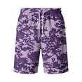thumbnail image 4 of LTTVQM Men's Camo Shorts 2026 Casual Elastic Drawstring Summer Shorts Lightweight Fashion Walking Short Trousers with Pocket Purple 4XL, 4 of 5