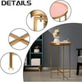 thumbnail image 6 of Round Metal End Table - Indoor/Outdoor Accent Table - Gold & Pink, 6 of 9