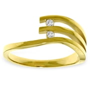 Galaxy Gold 0.06ct Genuine Diamond Ring in 14k Solid Gold - Size 5.5