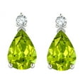 thumbnail image 2 of Star K � 8x6mm Pear Shape Genuine Peridot Classic Drop Earring Studs, 2 of 9