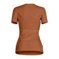 thumbnail image 4 of Summer Tops for Women Lightweight Long Sleeve Shirt Women Tops Summer Large Ladies Football Shirts Athletic V Neck Shirts Short Sleeve for Womens Compression T Shirt Tennis Turtle Brown L, 4 of 5