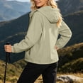 thumbnail image 6 of SEMPAI Waterproof Womens Jacket Women's Windbreaker Hooded Comfy Long Sleeve Coat with Pocket Loose Full Zipper Going out Suit Green XXL, 6 of 6