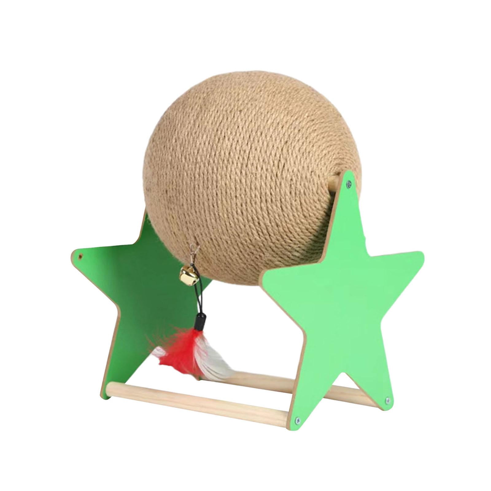 FITYLE Cat Scratcher Toy Rabbit Toy Space Saving with Bell Sturdy Multipurpose Cat Scratching Ball for Indoor Kitties to Grind Claws Large