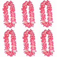 thumbnail image 1 of wonima44 6 Pcs Thicken 41 Inch Pink Hawaiian Leis for Graduation Party, Dance Party, Photo Prop in Outdoors (6 Pcs), 1 of 1