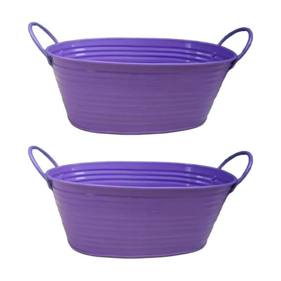 Elegant Oval Flower Pot Planter Bucket Container with Double Handle Suitable For Succulents Plant Home Office Decoration