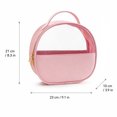 thumbnail image 3 of Makeup Organizer | Pink Makeup Organizer Semi-Circular Toiletry Organizer with Top Handle | Travel Organizer Great As Bridesmaid Gift, 3 of 6