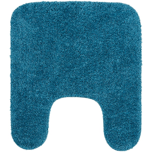 Mainstays Basic Bath Rug, Turquoise, 19.5" x 22" Contour