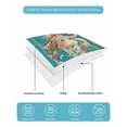 thumbnail image 4 of Quilt King Size Bedding Set, Turtle Coastal Reversible Summer Quilt 3 Pieces, Summer Beach Coral Seahorse Green Wooden Retro Lightweight Bedspreads Coverlets with 2 Pillow Shams for All Seasons, 4 of 5