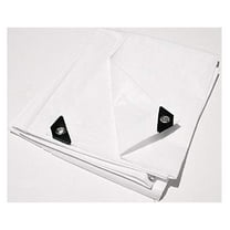 8' x 8' White Heavy Duty Waterproof 12 mil Tarp with Grommets (Finished Size Approx. 7'6" x 7'6") Canopy Tent Craft Fair Flea Market Swap Meet Booth