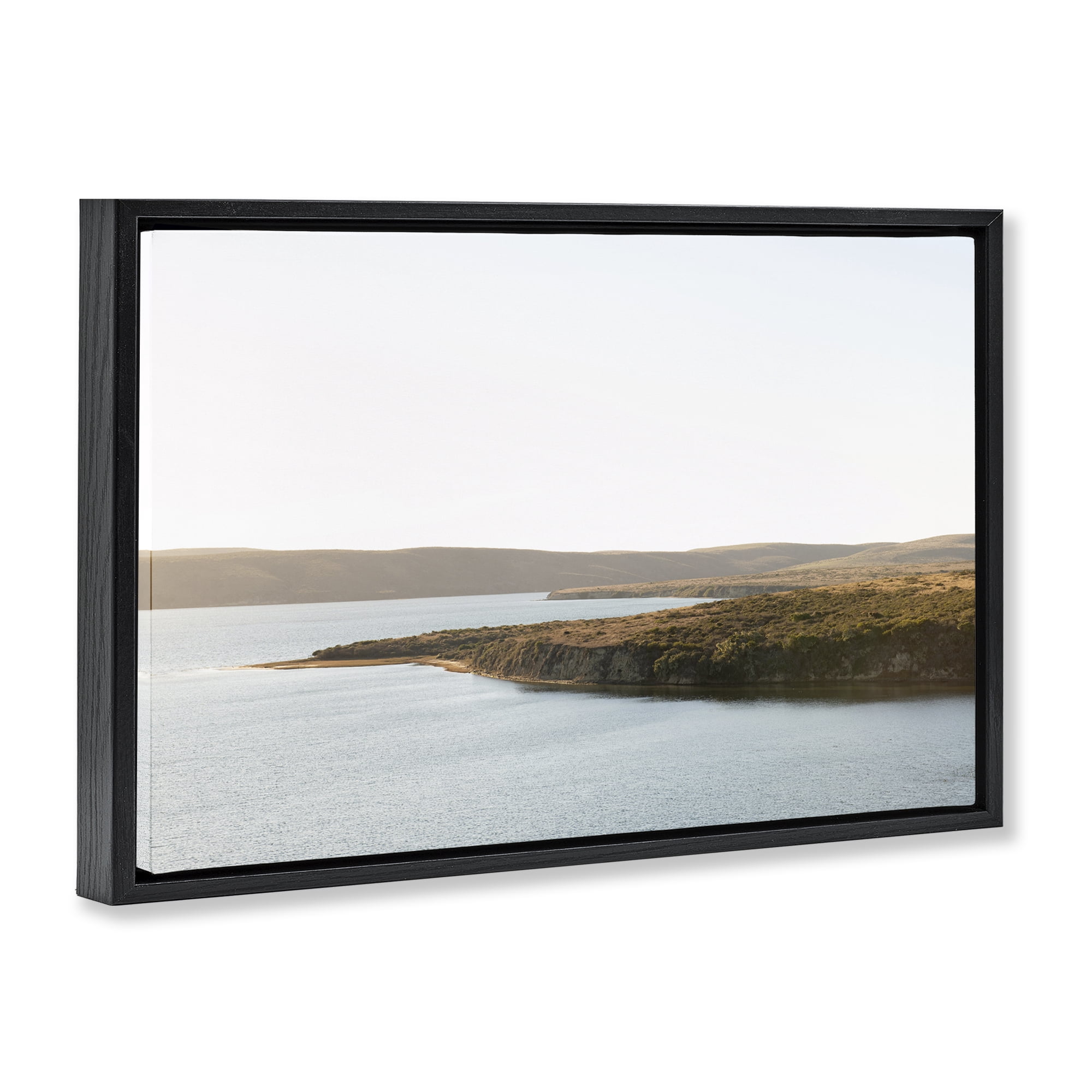 Stupell Industries Pacific Estuary Landscape Landscape & Nature Photography Black Floater Framed Canvas Art Print Wall Art, 25 x 17