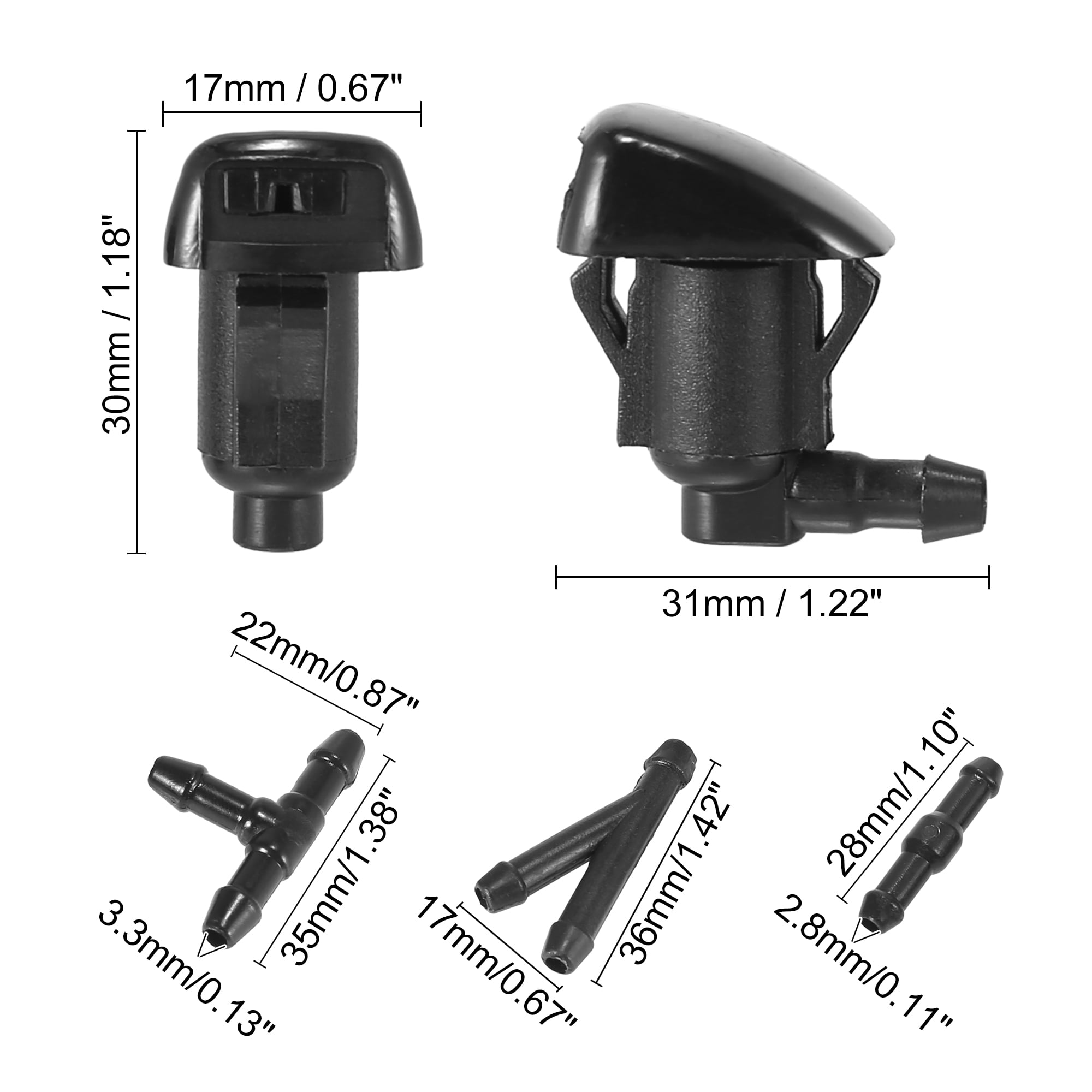 Unique Bargains Front Windshield Wiper Nozzles Kit for Pontiac G6 for Chevy Malibu