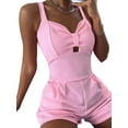 thumbnail image 3 of Gvmfive Women Casual Solid Sleeveless Short Jumpsuit Rompers with Pockets, 3 of 6