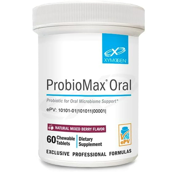 XYMOGEN Oral Probiotics for Gum Health   Dental Care - ProbioMax - Oral Care Probiotics for Women and Men - Dental Probiotics for a Healthy Mouth with Bifidobacterium Lactis - (60 Tablets)