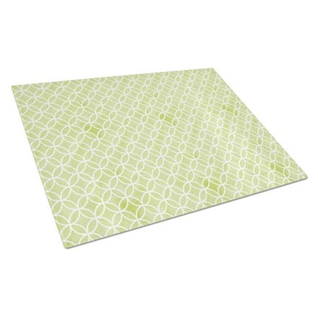 

Gemoetric Circles on Green Watercolor Glass Cutting Board Large