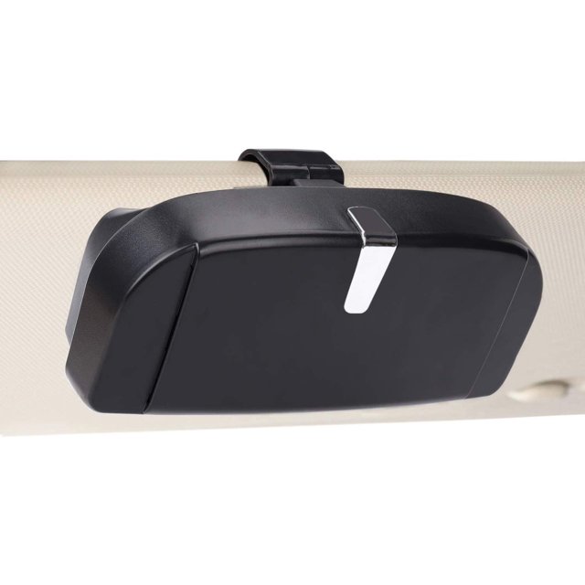 Estuche universal para anteojos Estuche para anteojos de sol con función magnética y ranura para tarjeta Estuche multifuncional para almacenamiento de anteojos para parasol de automóvil (negro) JFHHH pequeña