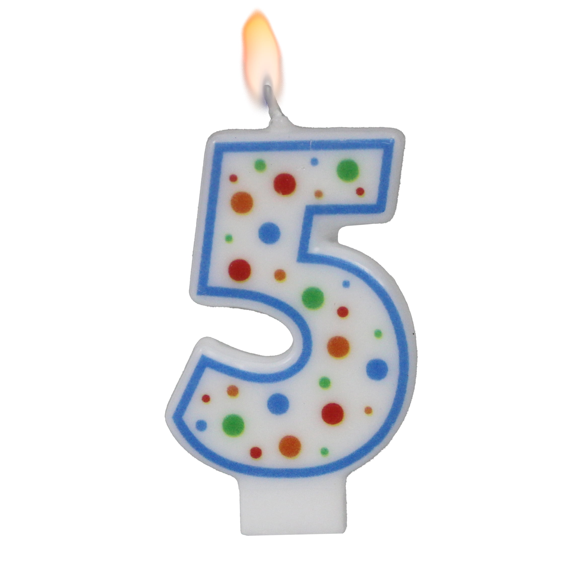 Way to Celebrate! Assorted Colors Birthday Candle, Number 5