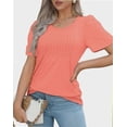 thumbnail image 4 of Scoop Neck Women Pleated Short Sleeve T Shirt Dressy Casual Summer Blouse Top, 4 of 5