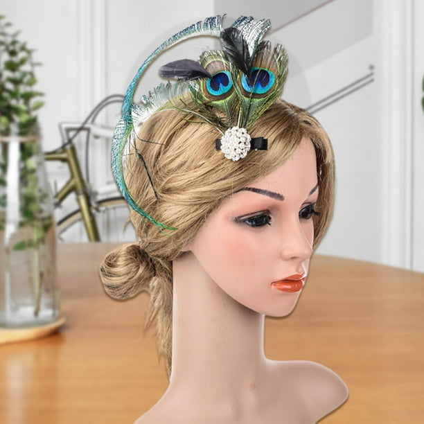 Pinzas para el cabello de plumas de para mujer, accesorios para el cabello, diadema para niñas, accesorio para el cabello para fiesta temáti estilo B