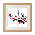 thumbnail image 1 of Japon Culture Rouge Noir Motif Sakura Cadre Mur Table Affichage 4 Ouvertures Image, 1 of 3