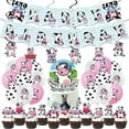 thumbnail image 4 of Globo de decoraciones de fiesta temáticas de animales de granja, juego de vajilla desechable de vaca de dibujos animados, suministros de fiesta para Baby Shower, 4 of 4
